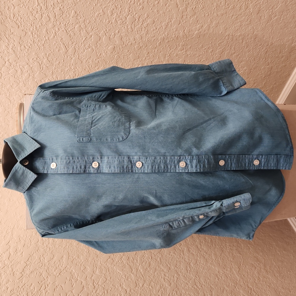 Class Club Blue Pinstripe Longsleeve Button-Up Boys Sz S